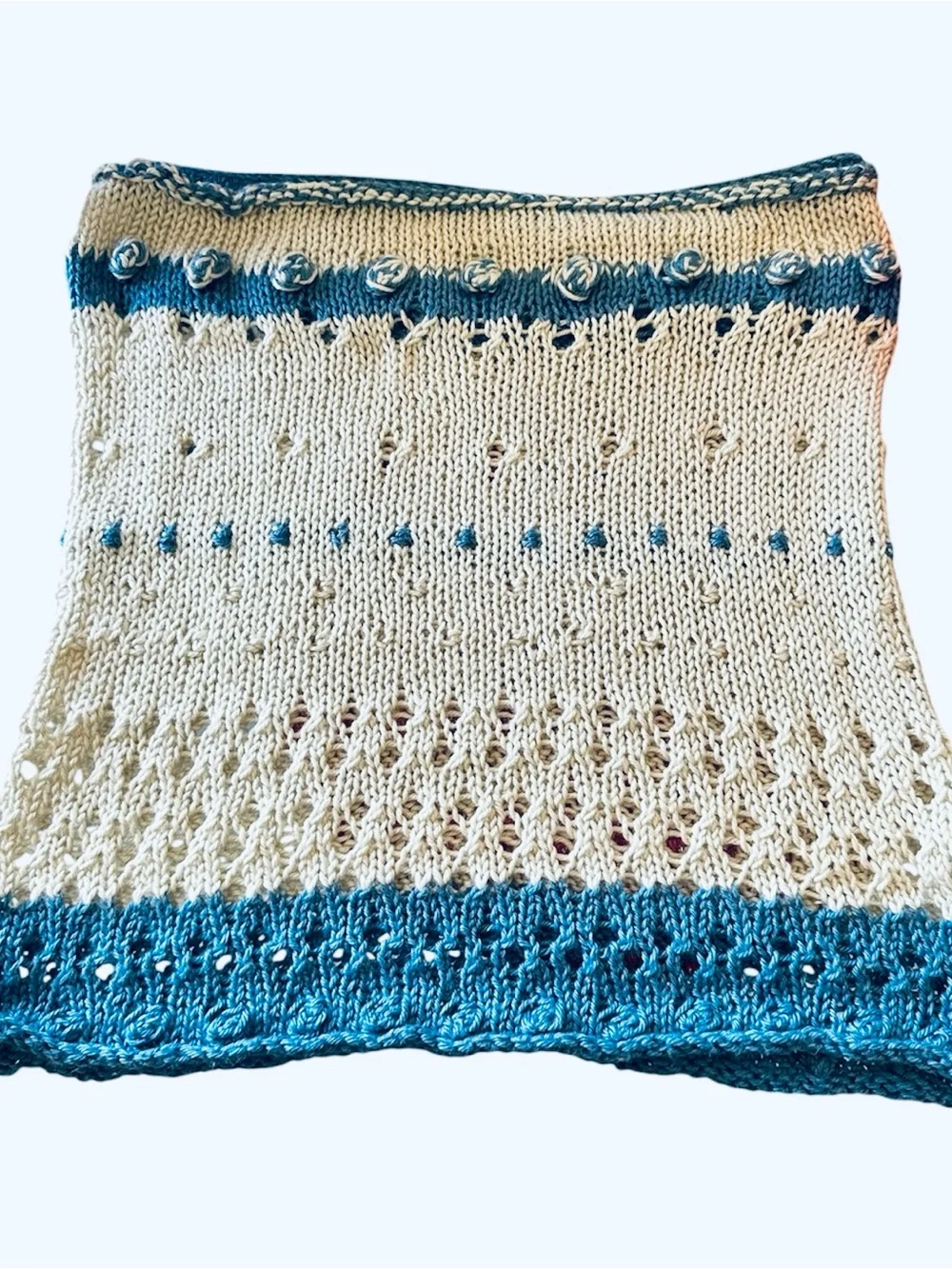 Cowl Infinity Scarf Hand Knits 2 Love Flower Buds Heckwarmer Designer Unique